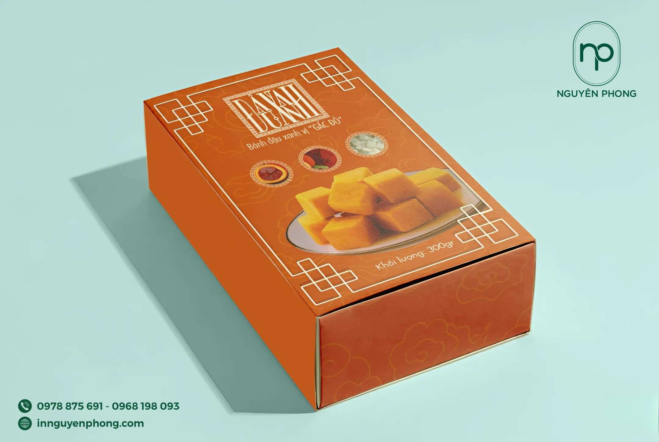 mẫu hộp đứng bánh đậu xanh nổi bật
